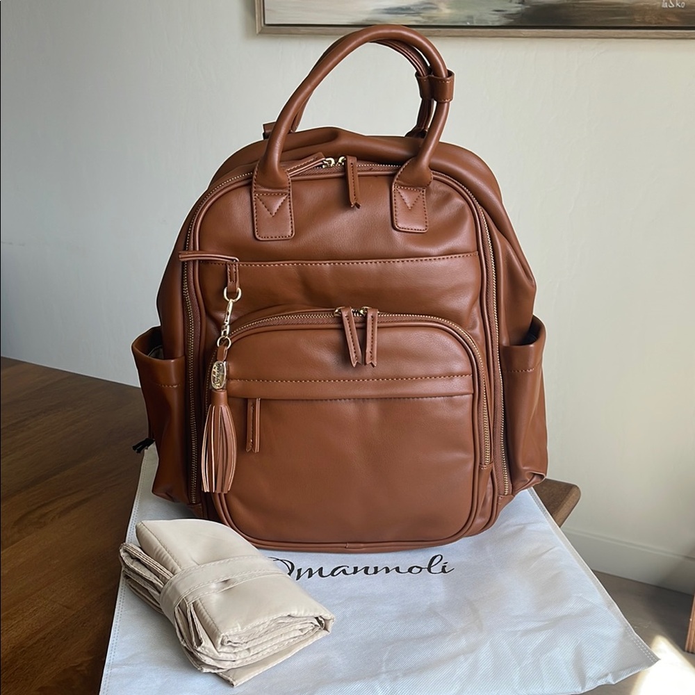 Faux Leather Diaper bag/ Baby Bag/ backpack